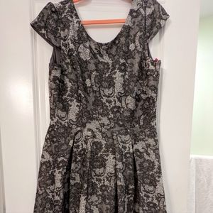 Betsey Johnson Faux Lace Dress. Black. Size 14.